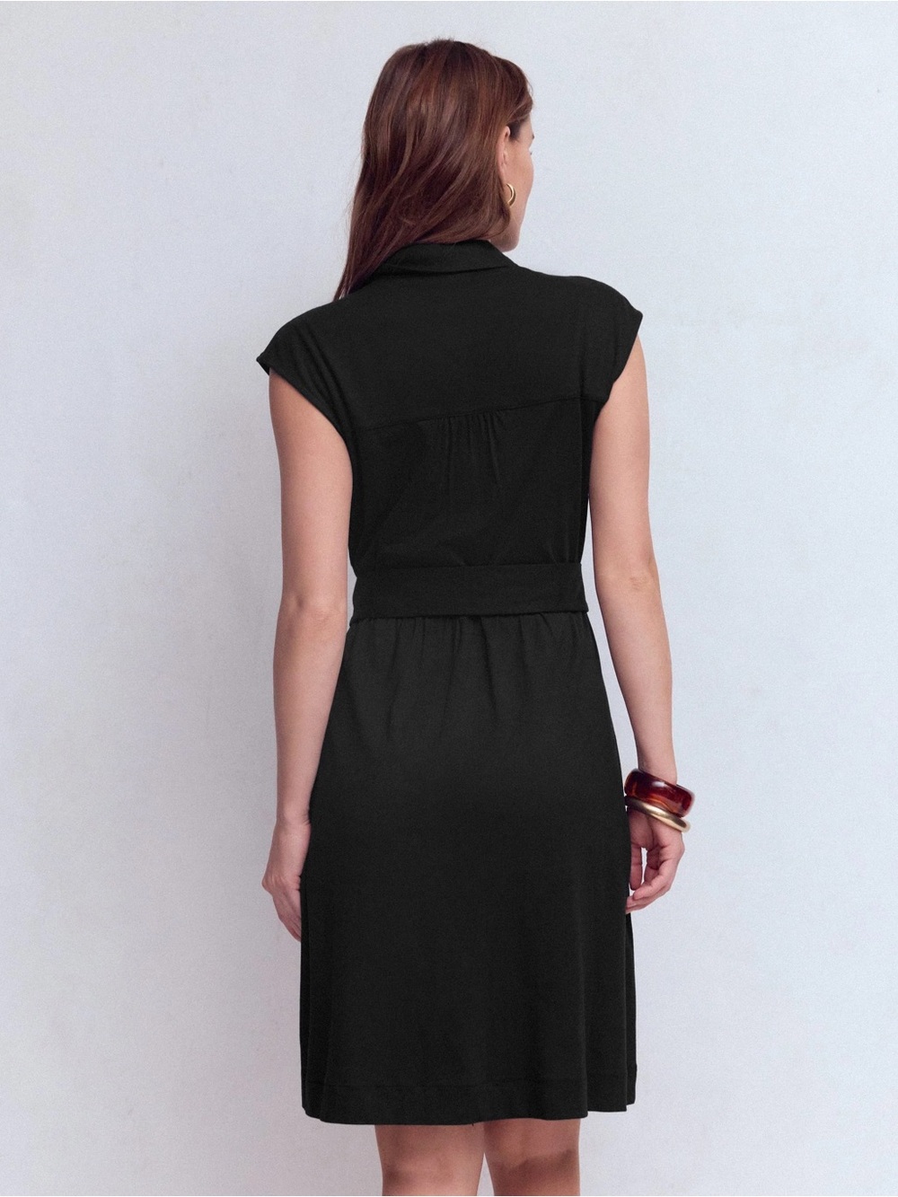 Boden NEW Black Honor‎ Short Belted Jersey Shirt Dress size 4 NWT - Picture 7 of 10